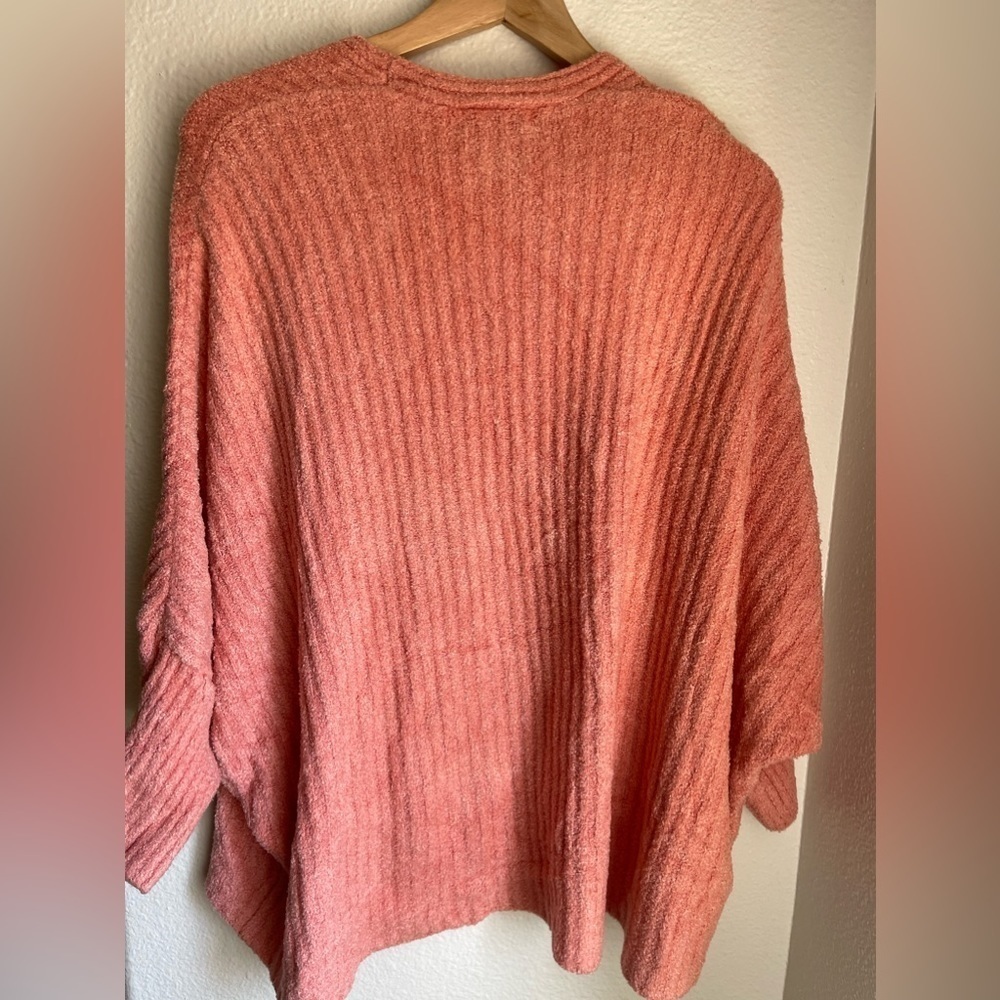 Barefoot Dreams Cozychic Lite Ribbed Shrug Cardigan - Coral
